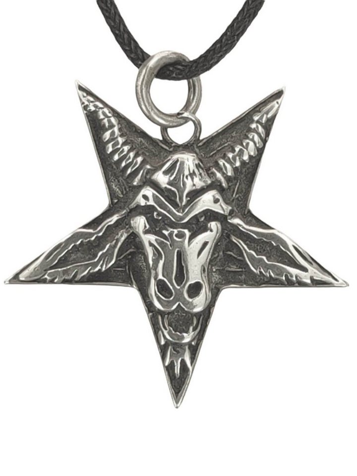 Kiss of Leather Kettenanhänger Pentagramm 925 Silber Anhänger Baphomet Satanist Ziegenkopf von Kiss of Leather