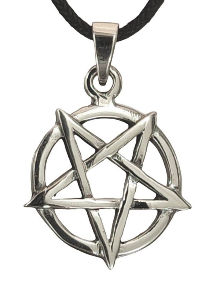 Kiss of Leather Kettenanhänger Pentagramm 925 Silber Anhänger Pentagram mit Ring schwarze Magie Satan von Kiss of Leather