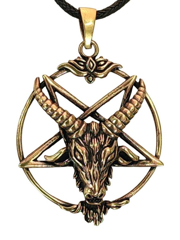 Kiss of Leather Kettenanhänger Pentagramm Anhänger Bronze Baphomet Drudenfuß Satan Teufel schwarze Magie von Kiss of Leather