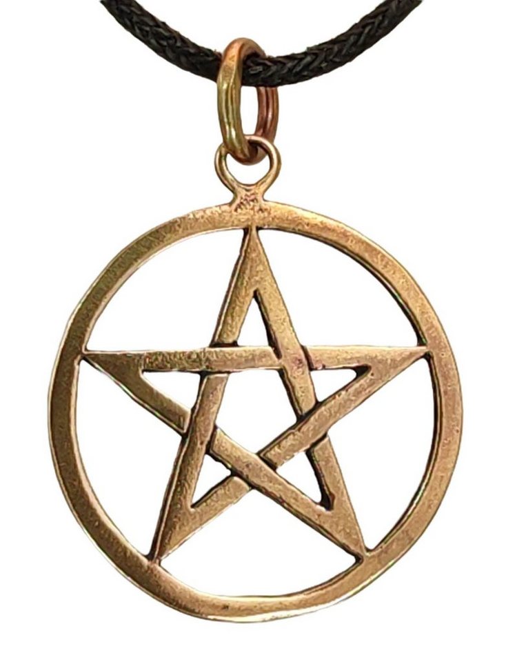 Kiss of Leather Kettenanhänger Pentagramm Anhänger Bronze weiße Magie Schutz Zauber Hexe Pentagram Pentacle von Kiss of Leather