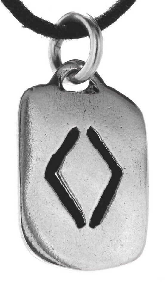 Kiss of Leather Kettenanhänger Rune Ingwaz 925 Sterling Silber Buchstabe Ng von Kiss of Leather