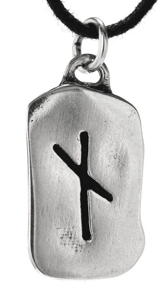 Kiss of Leather Kettenanhänger Rune Nauthiz / Nyd: 925 Sterling Silber Buchstabe N von Kiss of Leather