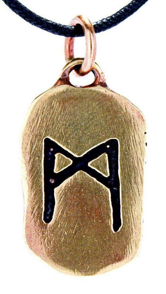 Kiss of Leather Kettenanhänger Rune Runen Anhänger Bronze BandKette Buchstabe M Mannaz Man Mensch Schicksal von Kiss of Leather