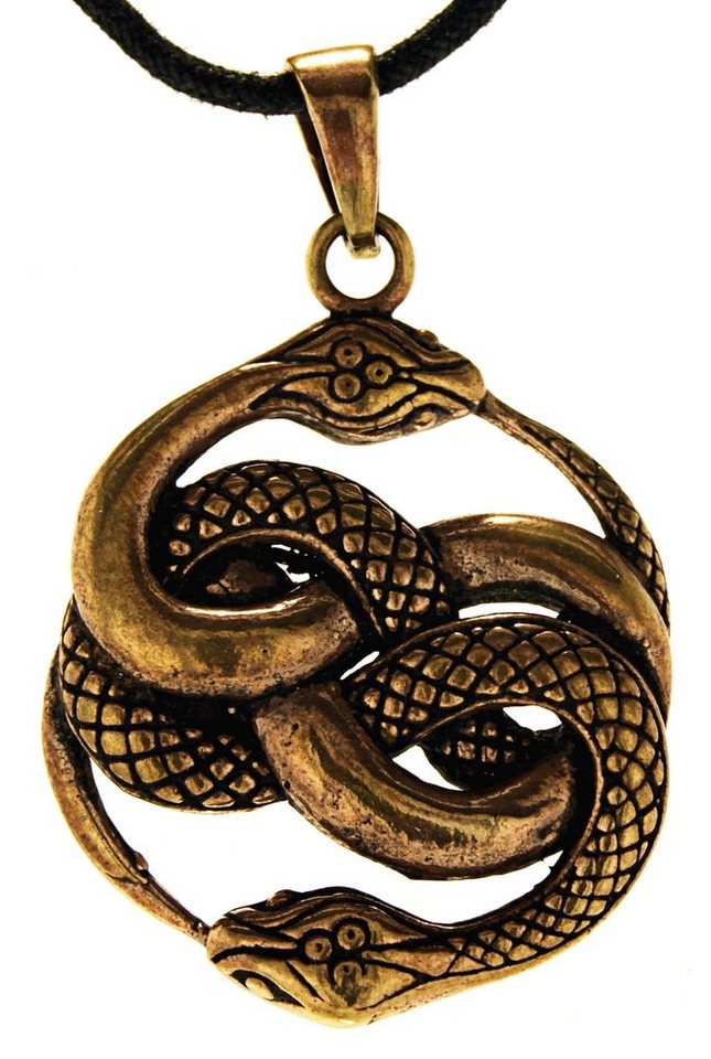 Kiss of Leather Kettenanhänger Schlangen Anhänger Bronze Schlange Snake zwei Knoten Auryn von Kiss of Leather