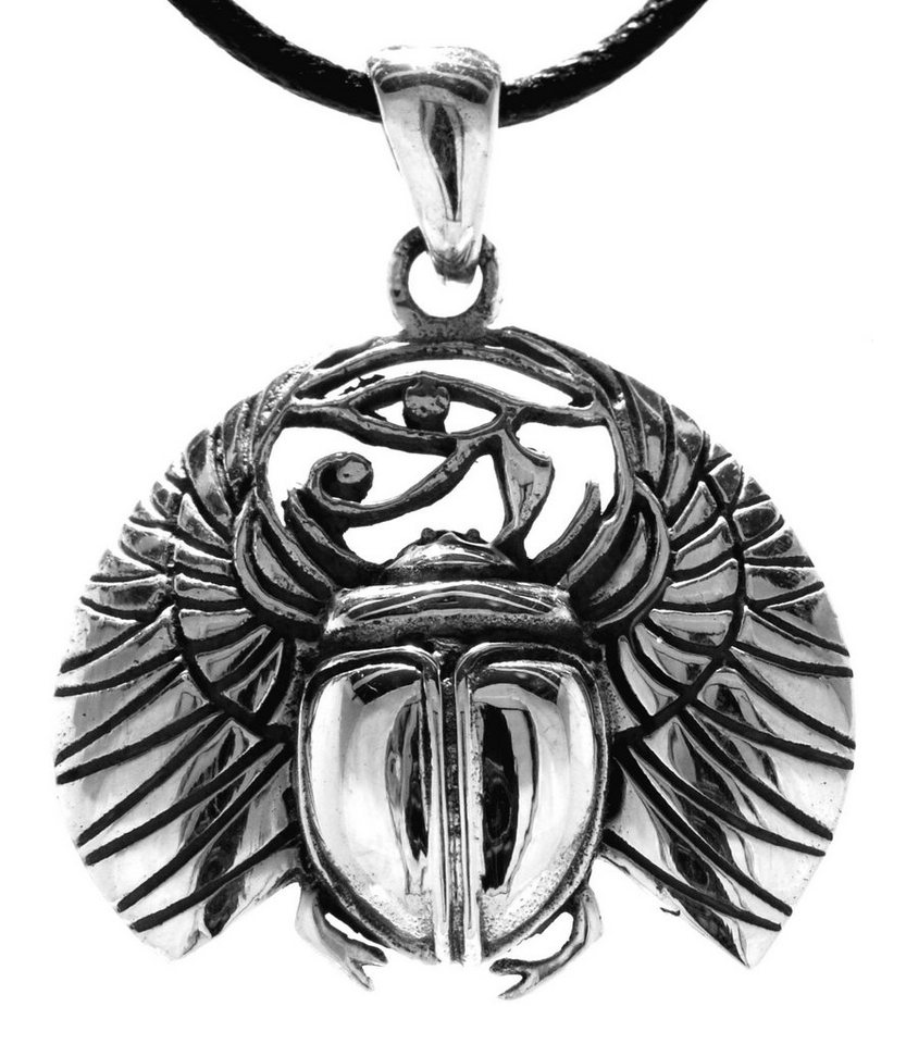 Kiss of Leather Kettenanhänger Skarabäus 925 Sterling Silber Käfer Auge Horus Glücksbringer Ägypten von Kiss of Leather