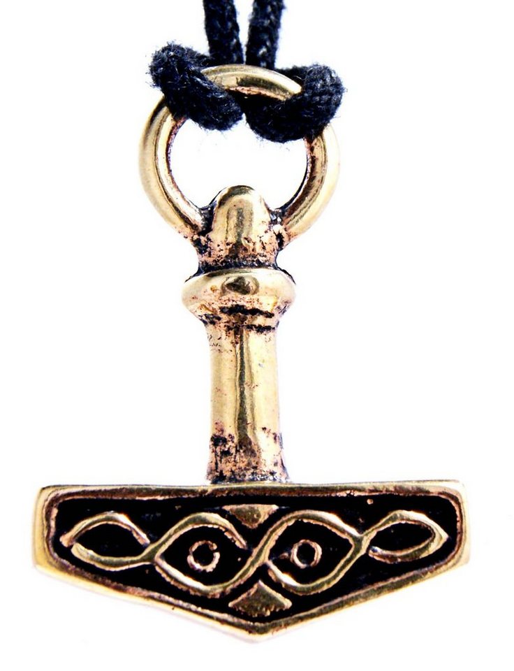 Kiss of Leather Kettenanhänger Thorshammer Anhänger Bronze Mjölnir Thorhammer Thor Hammer Knoten große Öse von Kiss of Leather