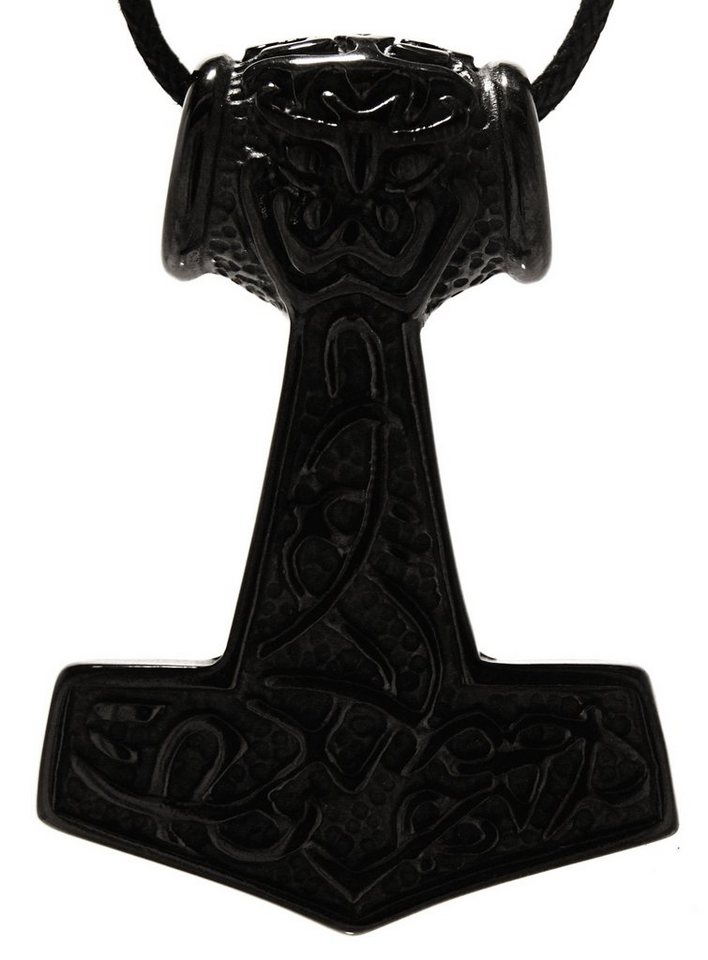 Kiss of Leather Kettenanhänger Thorshammer schwarz Thor Hammer Thors Odin Anhänger aus Edelstahl von Kiss of Leather