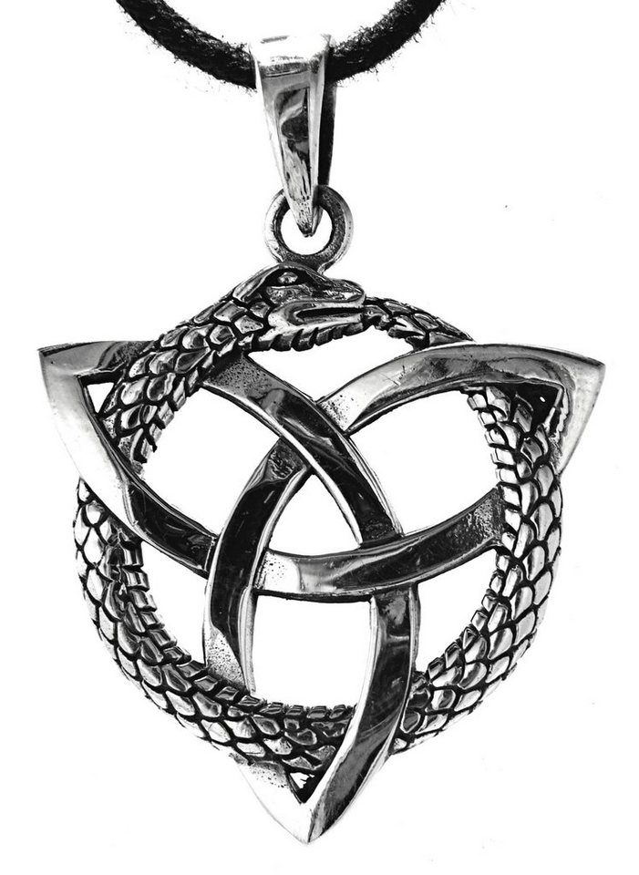 Kiss of Leather Kettenanhänger Trinity Knoten mit Schlange aus 925 Sterling Silber Triqueta von Kiss of Leather