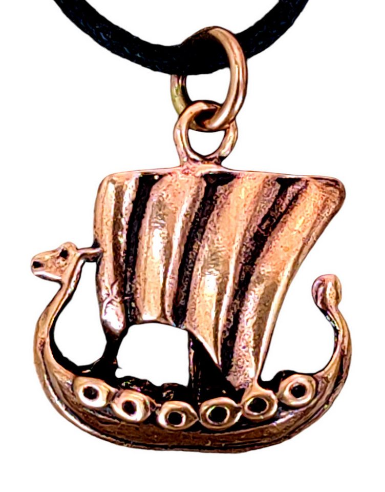 Kiss of Leather Kettenanhänger Wikingerschiff Anhänger Wikinger Viking Schiff Boot Mittelalter Bronze von Kiss of Leather