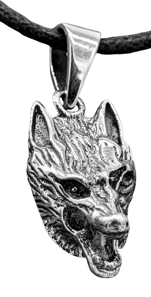 Kiss of Leather Kettenanhänger Wolf 925 Sterling Silber Anhänger Wolfskopf Wolfkopf Schädel Nr.7a von Kiss of Leather