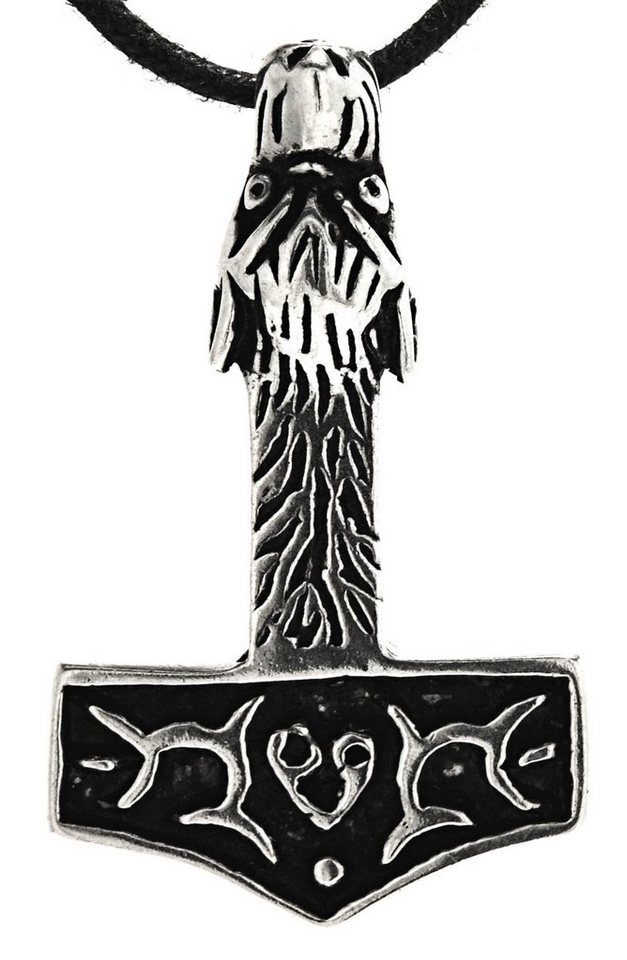 Kiss of Leather Kettenanhänger horshammer Silber 925 Anhänger Thorhammer Wolfkopf Mjölnir von Kiss of Leather