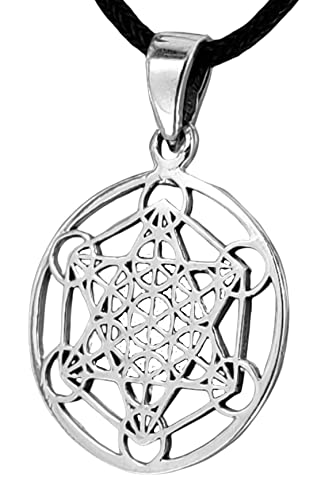 Kiss of Leather Metatrons Würfel Anhänger aus 925 Sterling Silber mit Silberkette 41-66 cm (61 cm) Si.402 von Kiss of Leather