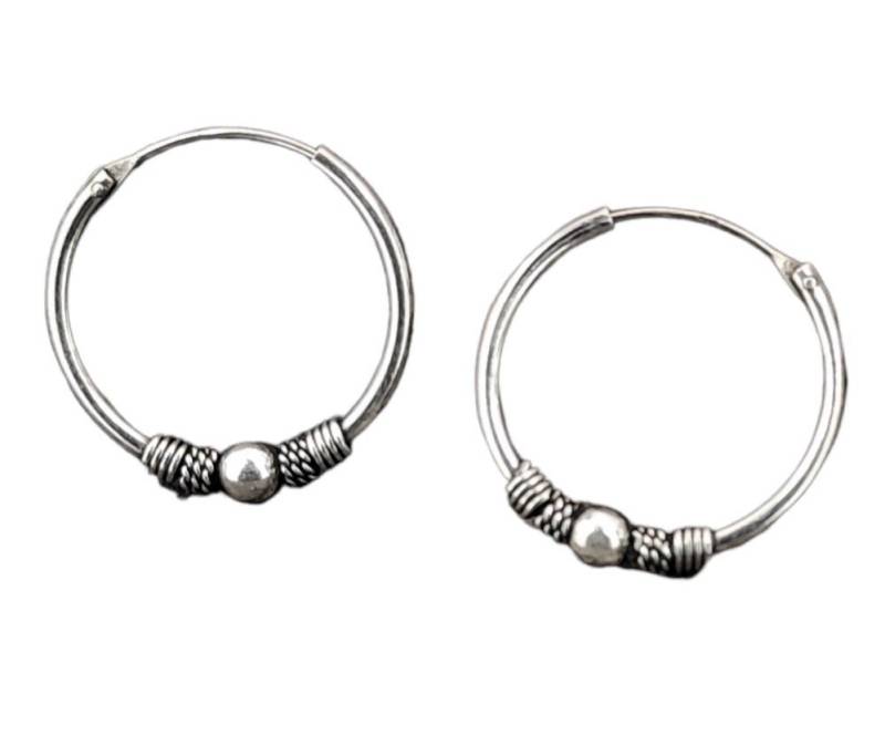 Kiss of Leather Ohrring-Set Bali Creole 925 Silber Kreolen Ohrringe Ohr Paarpreis Sterling von Kiss of Leather