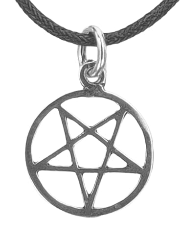 Kiss of Leather Pentagramm Anhänger aus 925 Sterling Silber mit Kette_55 cm Si.52 von Kiss of Leather