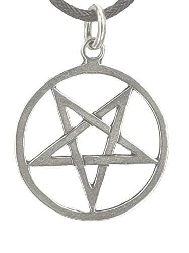 Kiss of Leather Pentagramm Anhänger aus 925 Sterling Silber mit Kette_60 cm SI.53 von Kiss of Leather