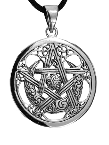 Kiss of Leather Pentagramm Anhänger aus 925 Sterling Silber mit Silberkette 41-66 cm (61) SI.228 von Kiss of Leather