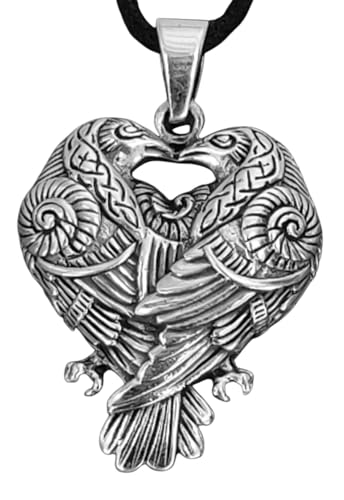 Kiss of Leather Raben Anhänger aus 925 Sterling Silber mit Baumwollband Si. 408 von Kiss of Leather