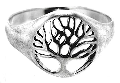 Kiss of Leather Ring Lebensbaum Yggdrasil aus 925 Sterling Silber, Gr. 48-66 (62 (19.7)) von Kiss of Leather