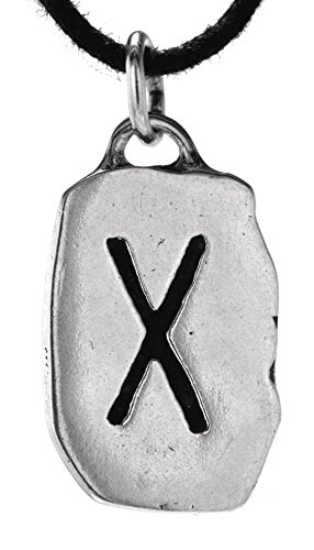 Kiss of Leather Runen Anhänger Gebo aus 925 Sterling Silber mit Baumwollband SI. 304 von Kiss of Leather