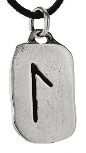 Kiss of Leather Runen Anhänger Laguz aus 925 Sterling Silber mit Silberkette 41-66 cm SI. 301 von Kiss of Leather