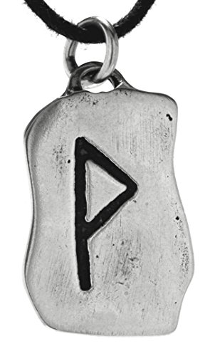 Kiss of Leather Runen Anhänger Wunjo aus 925 Sterling Silber mit Silberkette 41-66 cm SI.309 von Kiss of Leather