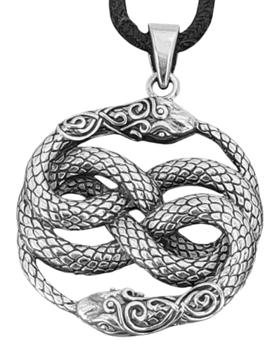 Kiss of Leather Schlangen Anhänger aus 925 Sterling Silber mit Baumwollband SI.331 von Kiss of Leather