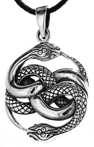 Kiss of Leather Schlangen Anhänger aus 925 Sterling Silber mit Silberkette 41-66 cm (41) SI.237 von Kiss of Leather