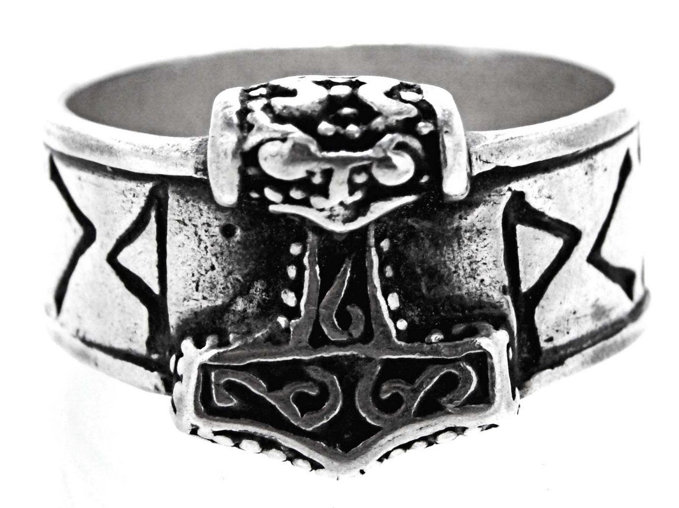 Kiss of Leather Silberring Ring Fingerring Thorshammer Gr. 52-80 Thors Hammer Runen von Kiss of Leather