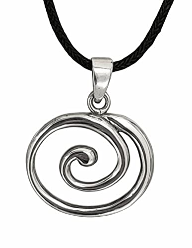 Kiss of Leather Spiralen Anhänger aus 925 Sterling Silber mit Silberkette 41-66 cm SI. 22 von Kiss of Leather