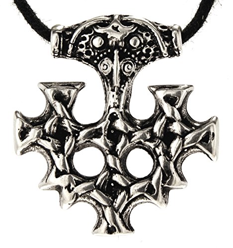 Kiss of Leather Thorshammer Anhänger aus 925 Sterling Silber mit Baumwollband SI. 280 von Kiss of Leather
