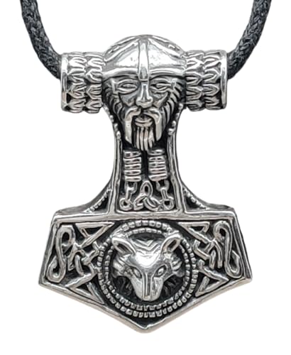Kiss of Leather Thorshammer Anhänger aus 925 Sterling Silber mit Silberkette 41-66 cm Si.143 Kiss of Leather Thorshammer Anhänger aus 925 Sterling Silber mit Silberkette 41-66 cm Si.143 von Kiss of Leather