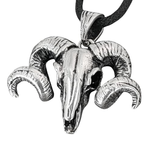 Kiss of Leather Widderkopf Anhänger aus 925 Sterling Silber mit Baumwollband SI. 290 von Kiss of Leather