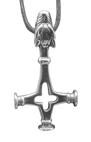 Kiss of Leather Wolfskreuz Anhänger aus Edelstahl mit Panzerkette 45-65 cm Ed.107 von Kiss of Leather