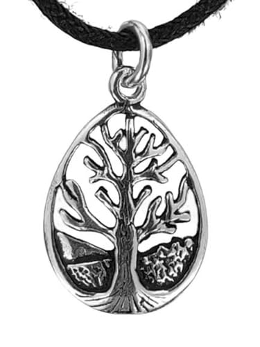 Kiss of Leather Zierlicher Lebensbaum Anhänger aus 925 Sterling Silber mit Kette 45-65 cm SI.101 von Kiss of Leather