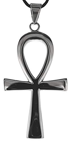 Kiss of Leather großer Anhänger Ankh aus Edelstahl mit Baumwollband Ed. 206 von Kiss of Leather