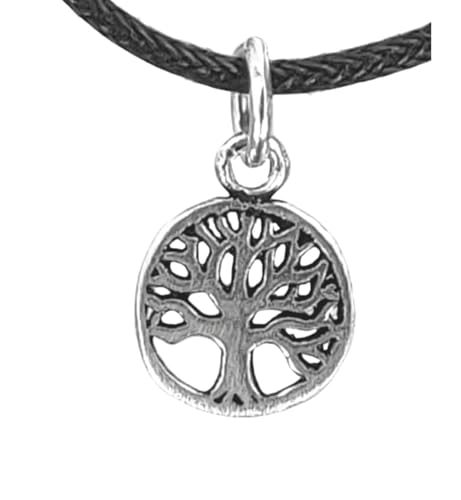 Kiss of Leather zierlicher Lebensbaum Anhänger aus 925 Sterling Silber mit Baumwollband Si-85A von Kiss of Leather