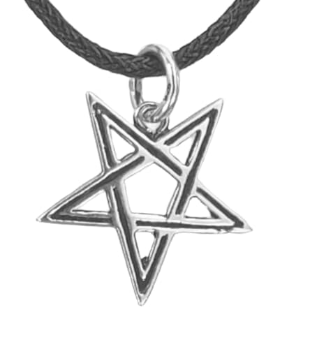 Kiss of Leather zierlicher Pentagramm Anhänger aus 925 Sterling Silber mit Kette_45 cm SI.51 von Kiss of Leather