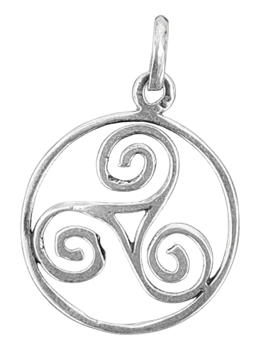 Kiss of Leather zierlicher Triskelen Anhänger aus 925 Sterling Silber mit Baumwollband SI. 23 von Kiss of Leather