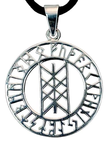 Web of Wyrd Anhänger aus 925 Sterling Silber mit Silberkette 1 mm (41) Si. 351 von Kiss of Leather