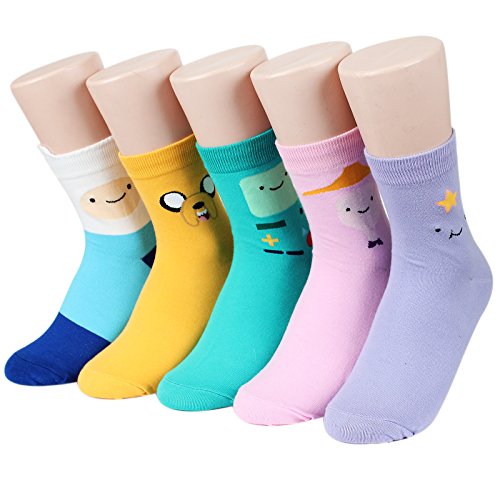 Kiss socks Character Cartoon Serie Damen Original Socken, Adventure Time (Basic)_5 Paar, Einheitsgröße von Kiss socks