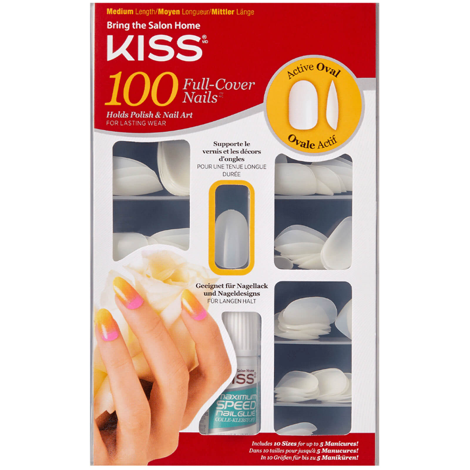 KISS 100 Nägel (verschiedene Größen) - Größe: Aktives Oval von Kiss