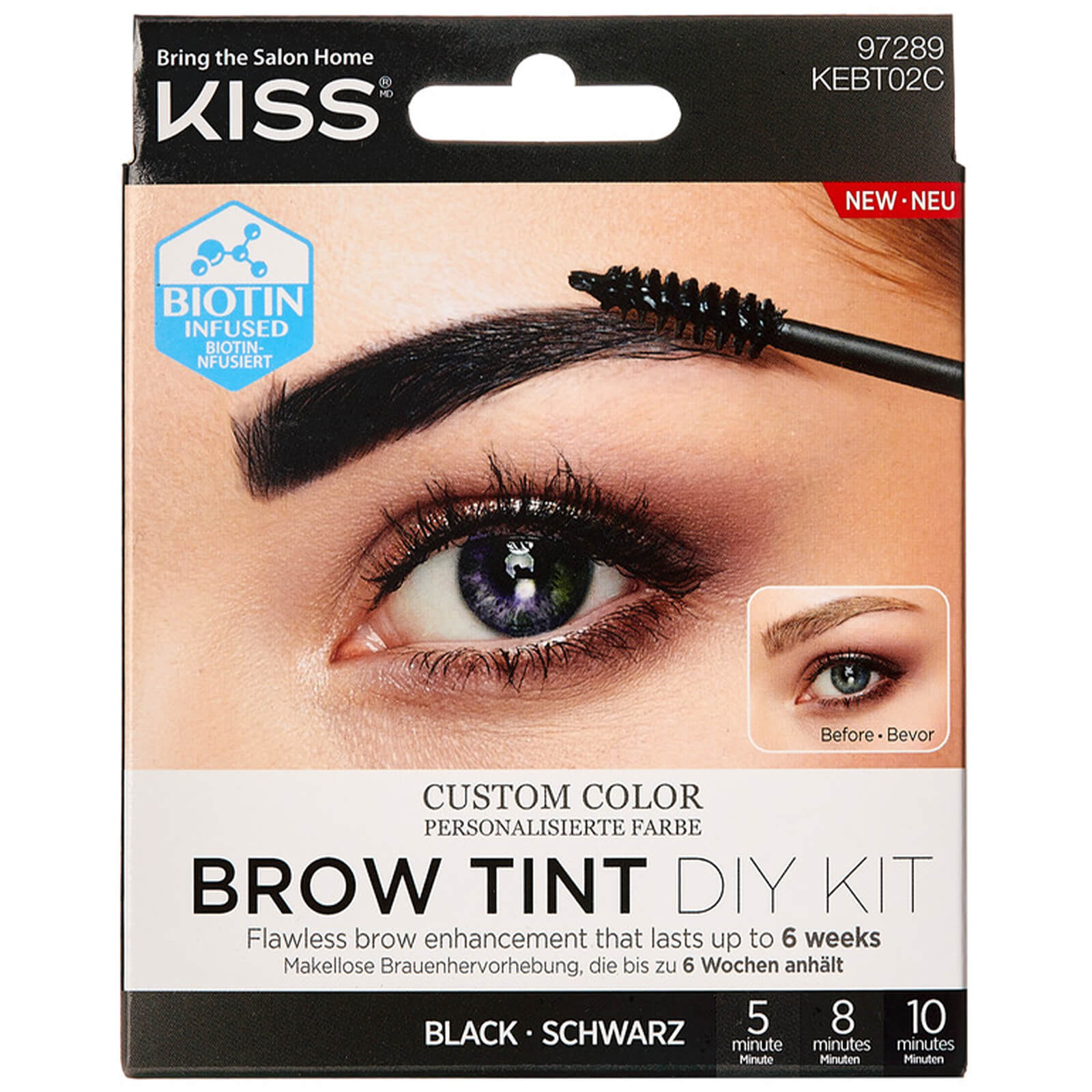 KISS Augenbrauenfarbe-Kit (verschiedene Farbtöne) - Farbton: #000000||Schwarz von Kiss