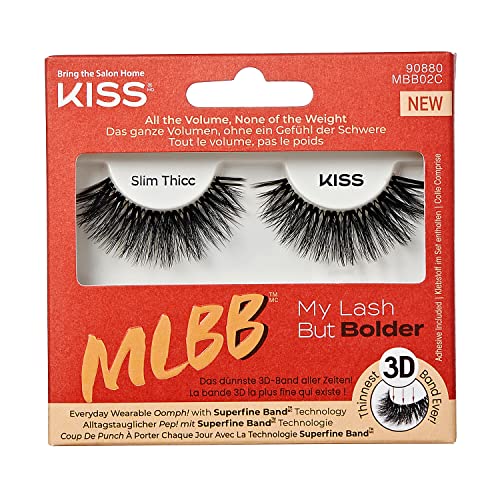 KISS My Lash But Bolder 3D Volume False Eyelashes, Wimpern Style ‘Slim Thicc’, 1 Paar von KISS