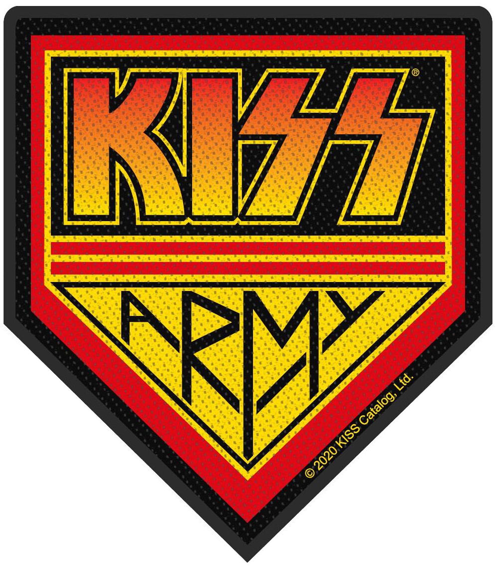 Kiss Army Patch schwarz rot gelb von Kiss