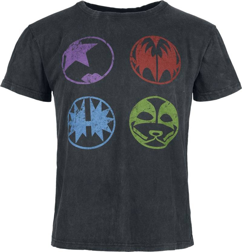 Kiss Band Icons T-Shirt anthrazit in M von Kiss