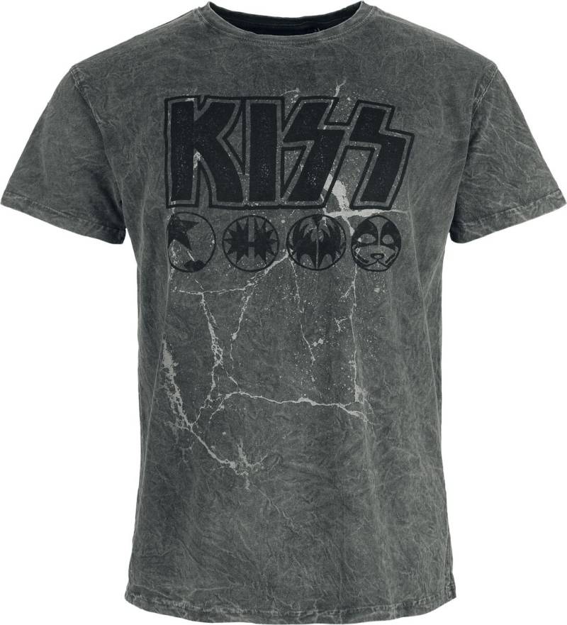 Kiss Band Icons T-Shirt grau in 3XL von Kiss