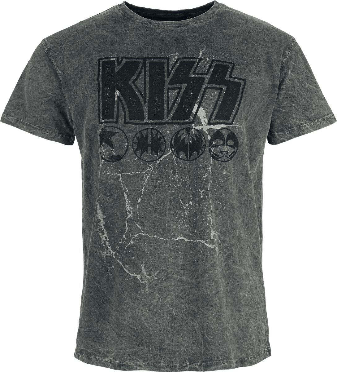 Kiss Band Icons T-Shirt grau in S von Kiss