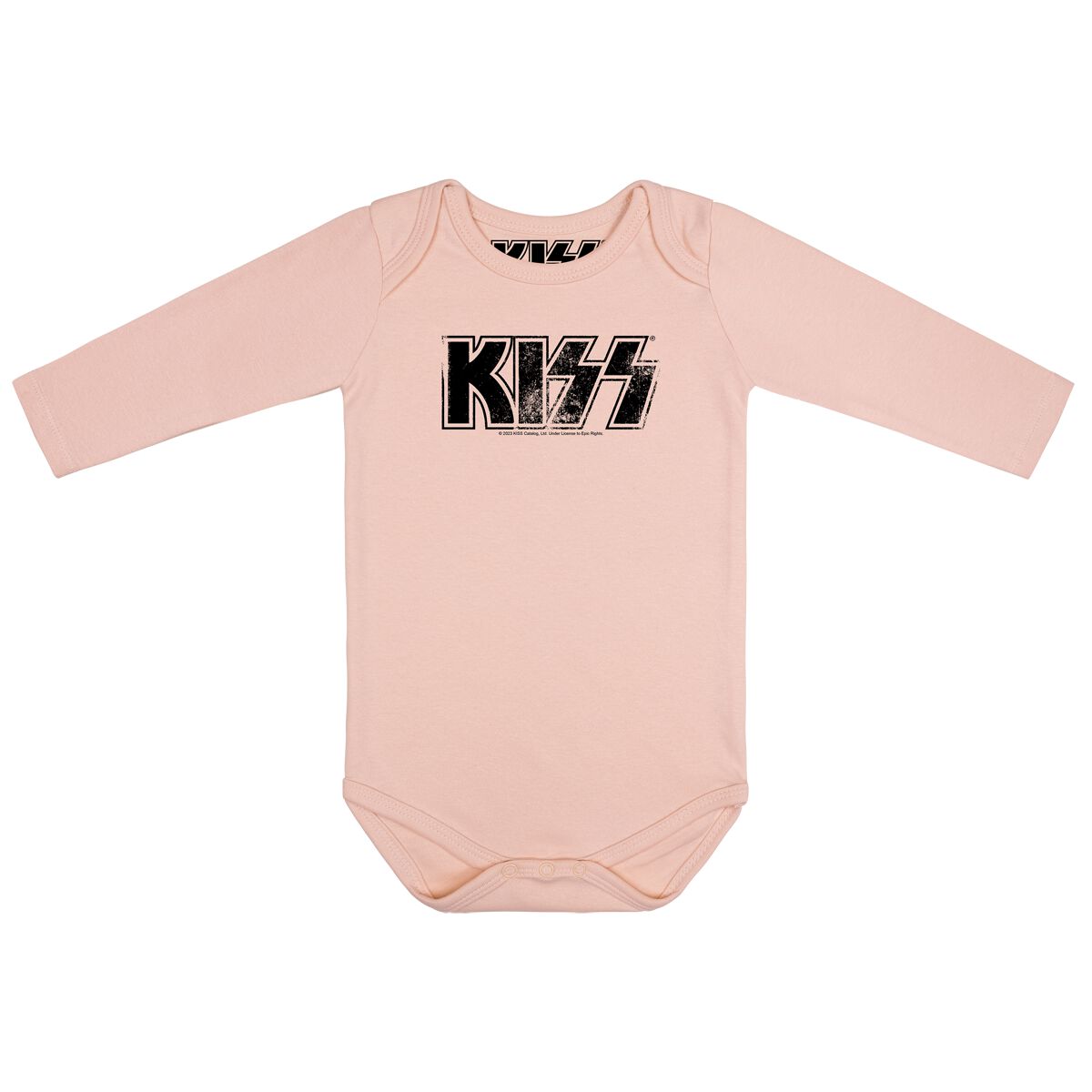 Kiss Body für Babys - Distressed Logo - für Mädchen & Jungen - rosa  - Lizenziertes Merchandise! von Kiss