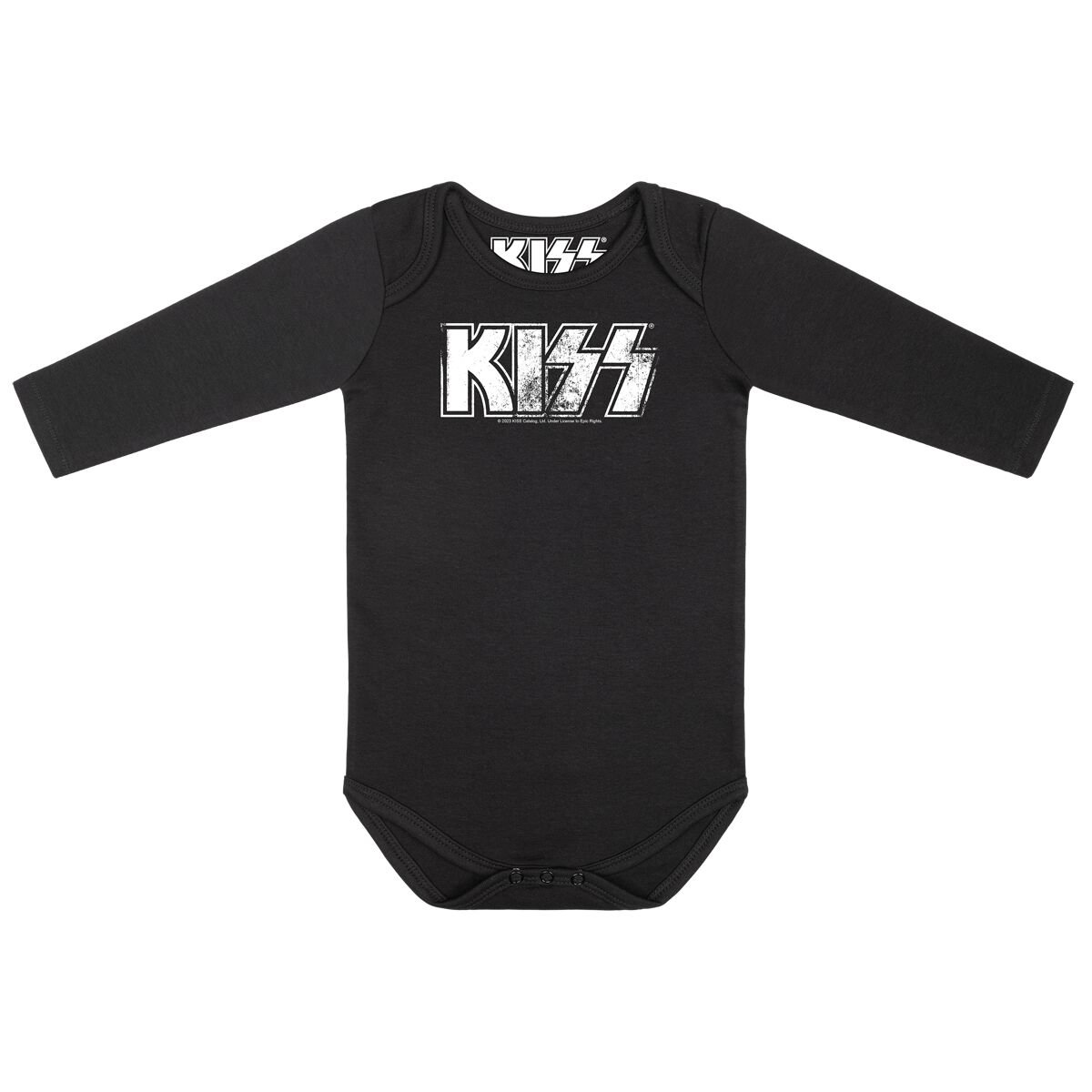 Kiss Body für Babys - Distressed Logo - für Mädchen & Jungen - schwarz  - Lizenziertes Merchandise! von Kiss