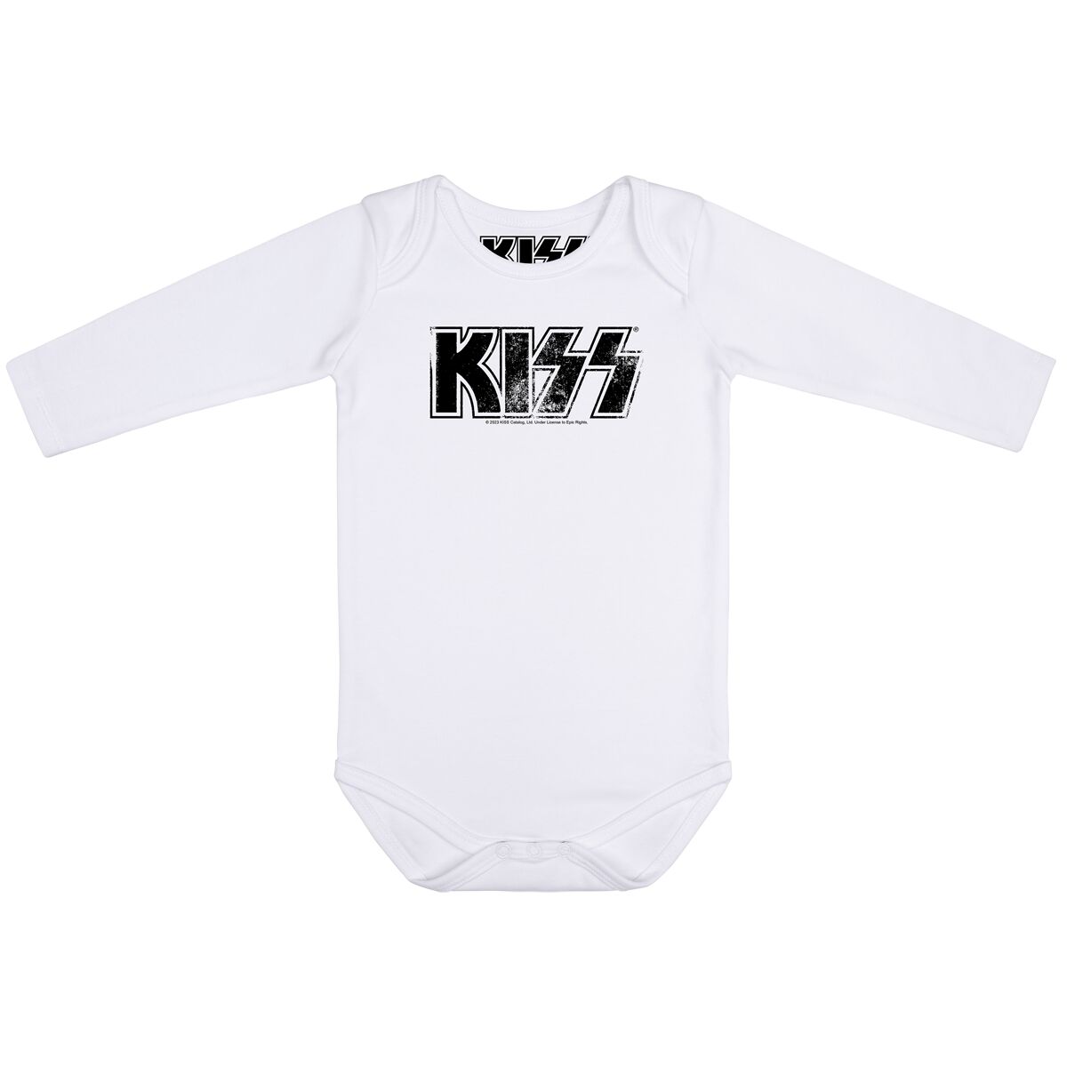 Kiss Body für Babys - Distressed Logo - für Mädchen & Jungen - weiß  - Lizenziertes Merchandise! von Kiss